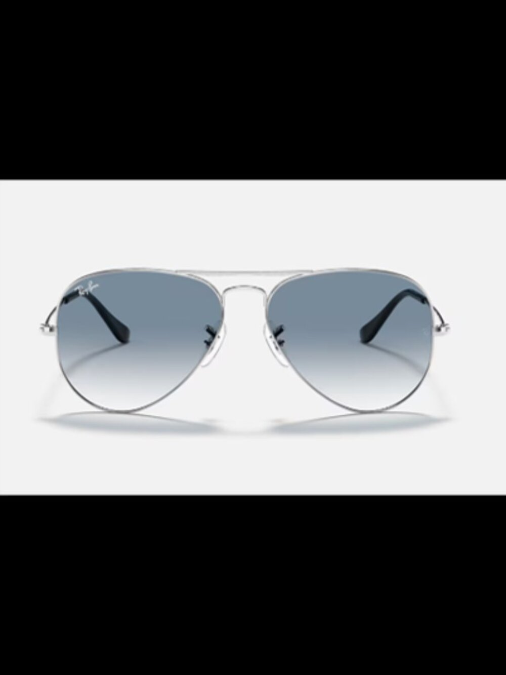 Ray-Ban Aviator Gradient Sunglasses Silver Light Blue Lenses